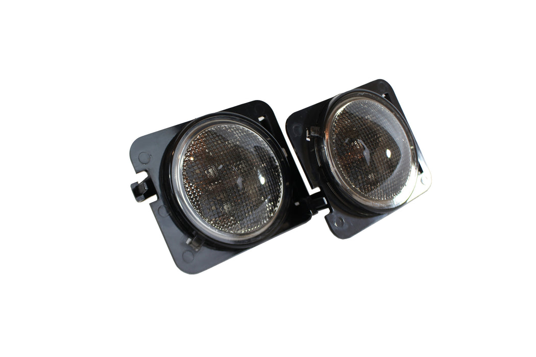 RaceSport - RSJ13SLT - 2007-2017 Jeep Wrangler AMBER color Front Side Marker LEDs with black smoked lens (Pair) 4-Watt 80 Lumens