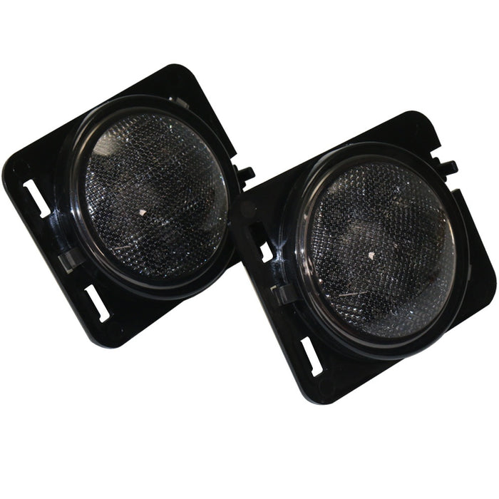 RaceSport - RSJ13SLT - 2007-2017 Jeep Wrangler AMBER color Front Side Marker LEDs with black smoked lens (Pair) 4-Watt 80 Lumens