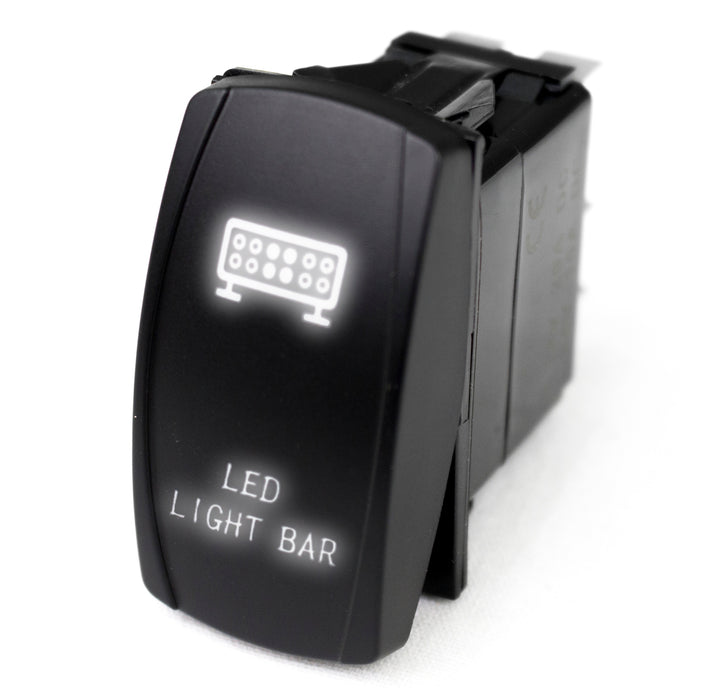 RaceSport - RSLJ10W - LED Rocker Switch w/ White LED Radiance (LED Light Bar)