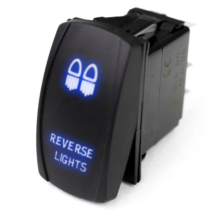 RaceSport - RSLJ13B - LED Rocker Switch w/ Blue LED Radiance (Reverse Lights)