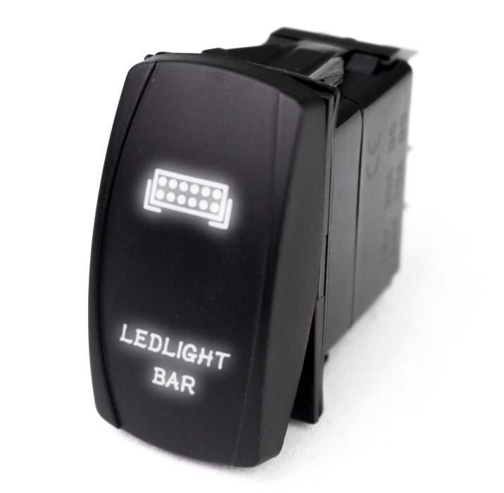 RaceSport - RSLJ34W - LED Rocker Switch w/ White LED Radiance (LED Light Bar)