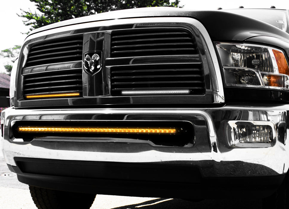 RaceSport - RSLP8 - 8in 5w LoPro Ultra Slim LED Light Bar with Amber Marker and Running Light Function 30w - Includes Rocker Switch Harness