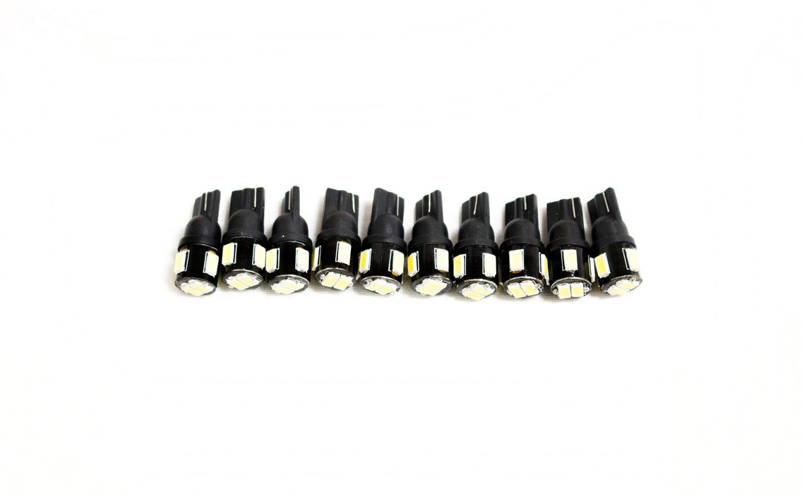 RaceSport - RST10-10PK(W) - 10-PACK of T10 6-LED (5630) Replacement Bulbs (White)