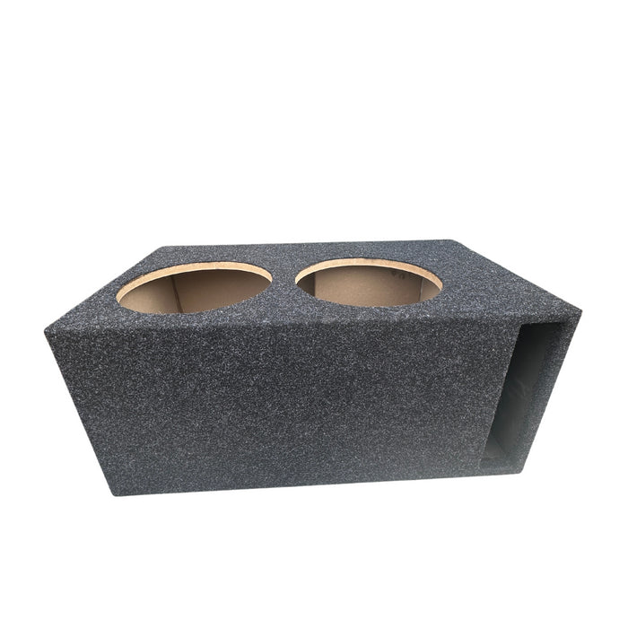 Tezla Audio - TZ12DVC Dual 12" Speaker box enclosure Carpeted for 500 Series Tezla Audio Subwoofers, Net size, after displacements, 2.97 Cubes, tuned at 32.25 Hz