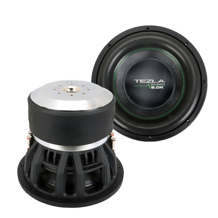 Tezla Audio - TZV112D120K -High Performance Car Subwoofer 12 Inch, Dual 1ohm, RMS 2000W, MAX 4000 Watts