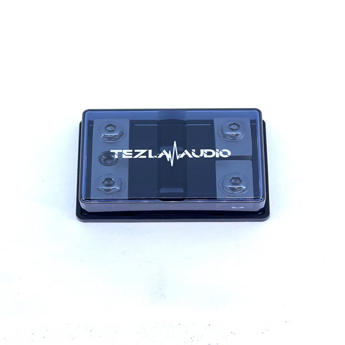 Tezla Audio TZANLFHP2 Dual ANL Fuse Holder 1/0 gauge in, 2 4 gauge outputs