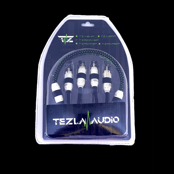 Tezla Audio TZRCA6P 2 Channel 6 Ft RCA CABLE High End Performance Series RCA Braided, Twisted, Metal Tips