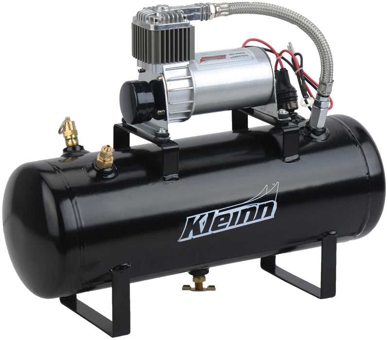 Kleinn - 7270 -  Kleinn All-In-One OnboardAir Systems provide a quick and simple way to and an air system to your truck, SUV, trailer or toy hauler. The Model 7270 features a 130 PSI air compressor mounted to a 1.5 gallon air tank.  The system is fully wi