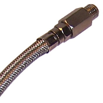 Kleinn - 30202 - 18 Inch SS braided leader hose w/ check valve-1/4 Inch M NPT inlet, 1/4 Inch M NPT outlet