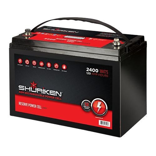 Shuriken - SK-BT120 - 2400W 120AMP Hours Large Size AGM 12V Battery