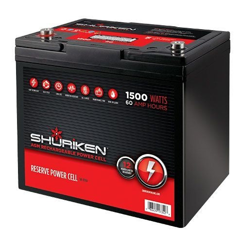 Shuriken - SK-BT60 - 1500W 60AMP Hours Compact Size AGM 12V Battery