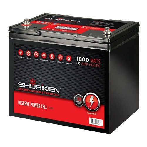 Shuriken - SK-BT80 - 1800W 80AMP Hours Large Size AGM 12V Battery