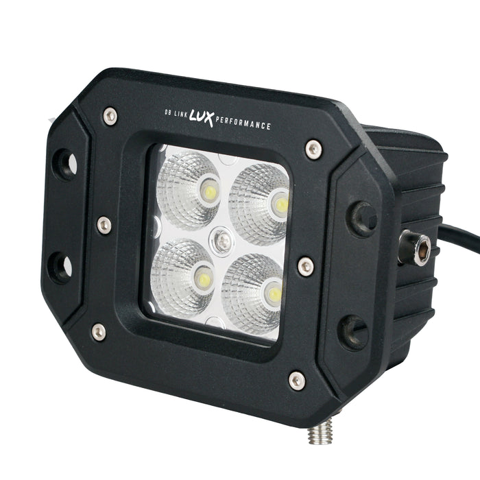 DB Link Lux Performance - DBLXFW3.0F - 3" FLUSH MOUNT  SQUARE LED FLOOD WORK LIGHT  *  4- 5 WATT HIGH OUTPUT LED'S  * 20 WATTS * NO HARNESS INCLUDED * SOLD AS EACH * 1200 LUMMENS