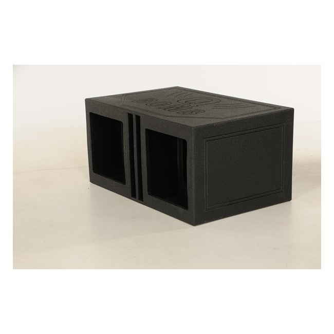 Q-Power - QBOMB15VL SQ - 2hole 15" Vented Extra Large w/Square Holes  Finished with Durable Bed Liner 3/4" MDF High Quality Spring Loaded Terminals Air Space: 7.30  Height: 16.25"  Width: 39.5"  Depth: 26"