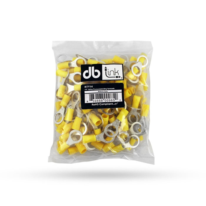 DB Link - RTY14 - 1/4inch YELLOW PRE INSULATED ROUND SHAPE TERMINAL  (B12)