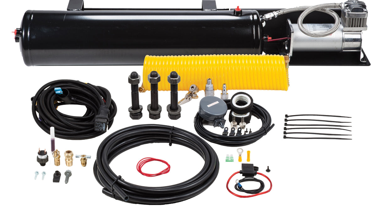 Kleinn - VELOOBA6350 - The Veloci-Raptor Onboard Air Systems feature the heavy duty 6350RC 100% duty cycle air compressor and 3 gallon US Made air tank that mount to a vehicle-specific bracket that bolts to factory locations on your Ford truck. Does not w