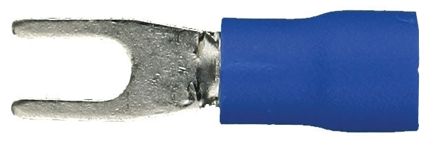 Install Bay - BVST6 - Blue Vinyl Spade Terminal 16-14 Gauge #6 - Package of 100