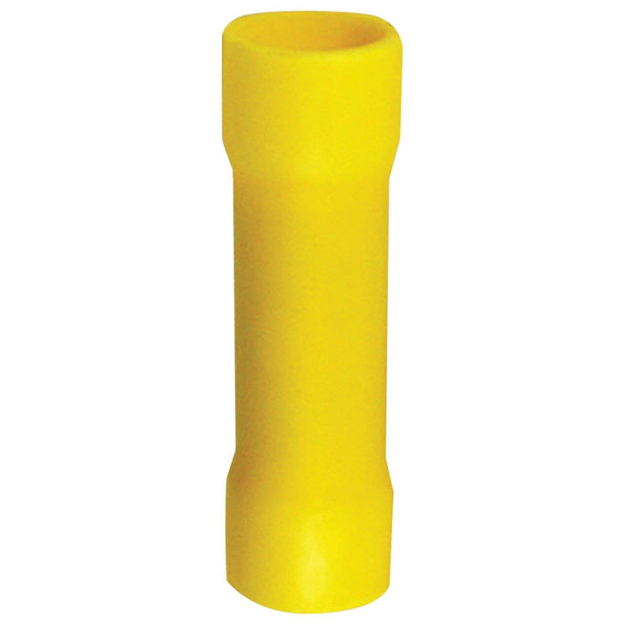 Install Bay - YVBC4 - Yellow Vinyl Butt Connector 4 Gauge - Package of 25