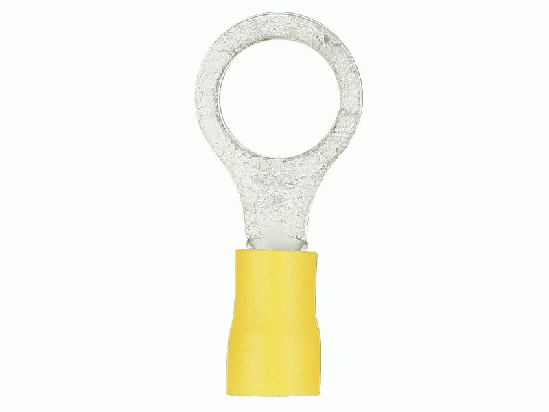 Install Bay - YVRT14 - Yellow Vinyl Ring Terminal 12-10 Gauge 1/4 in Package of 100