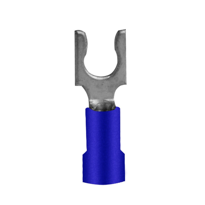 Install Bay - BVST8 - Blue Vinyl Spade Terminal 16-14 Gauge #8 - Package of 100