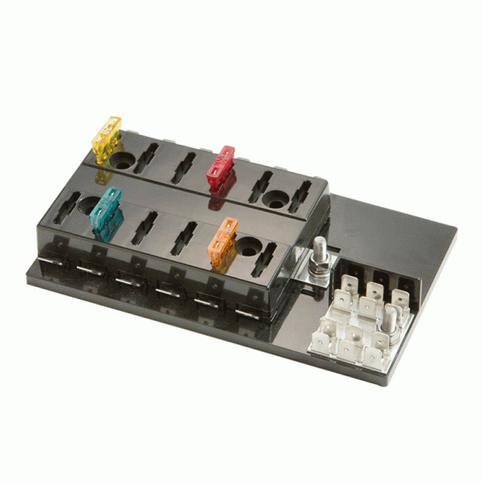 Install Bay - BLC-112-G - Fuse Block ATC 12 Position Block with Grounding Pad