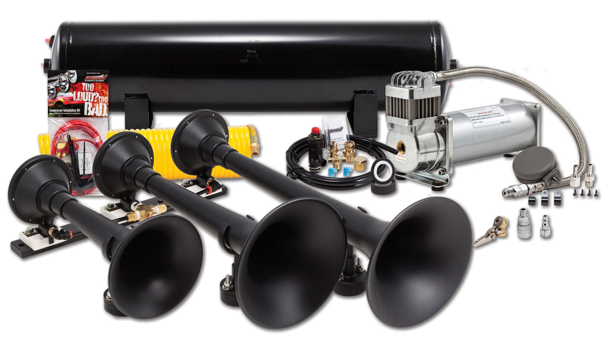 Kleinn - HK9-Slimline - ProBlaster™ black triple train horn system - 730/6450RC and 3-gal tank