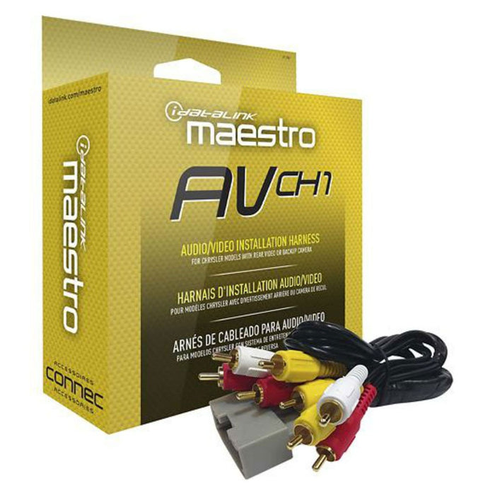 Maestro - HRN-AV-CH1 - Backup camera retention harness for select Chrysler Group vehicles 2008 and up. Compatible with MSR, MSW, MRR & MRR2