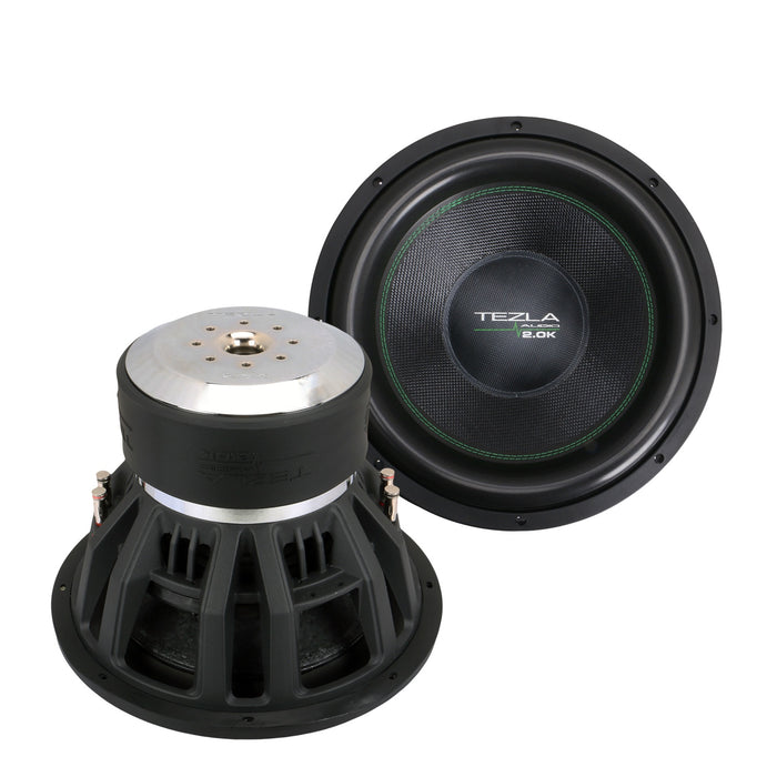 Tezla Audio - TZV115D220K - High Performance Car Subwoofer 15 Inch, Dual 2ohm, RMS 2000W, MAX 4000 Watts