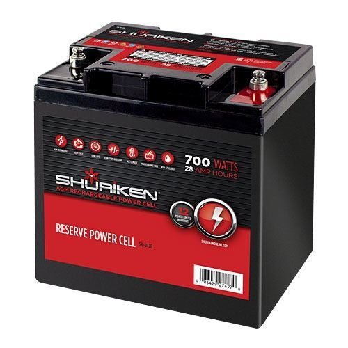 Shuriken - SK-BT28 - 700W 28AMP Hours Compact Size AGM 12V Battery