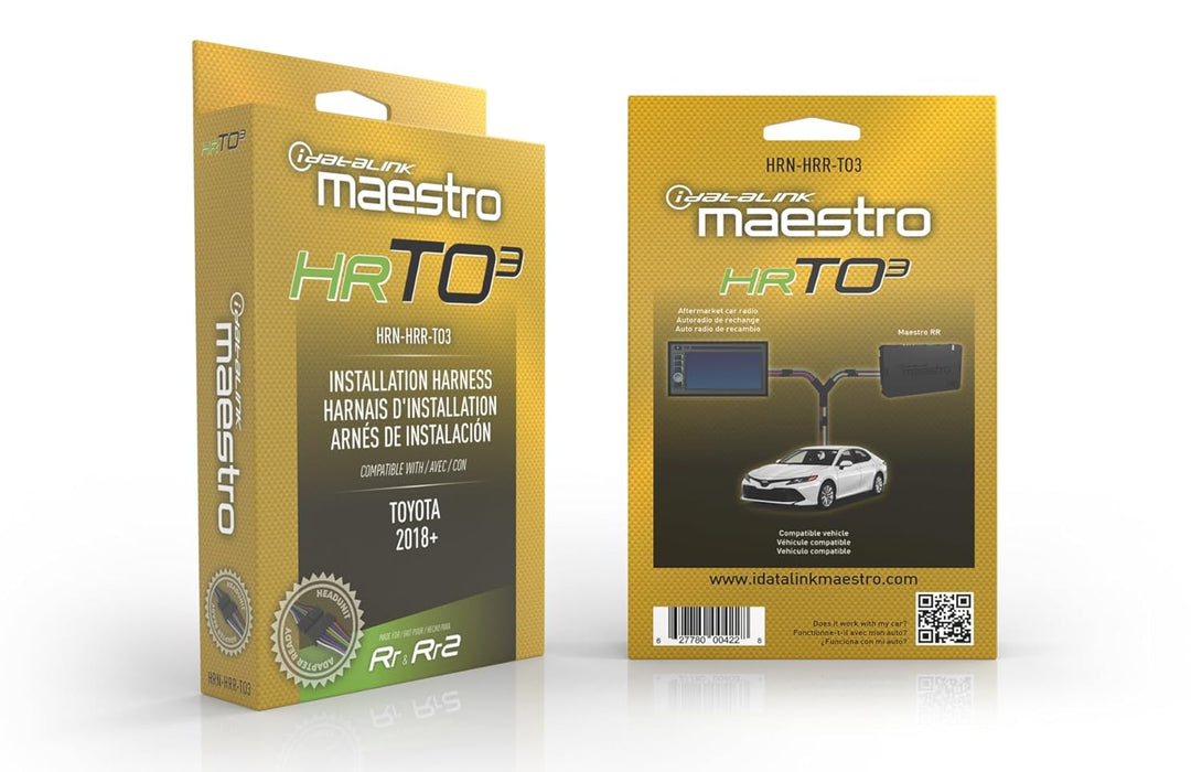 Maestro - HRN-HRR-TO3 - RR and RR2 compatible radio replacement harness for select 2018- UP Toyota vehicles