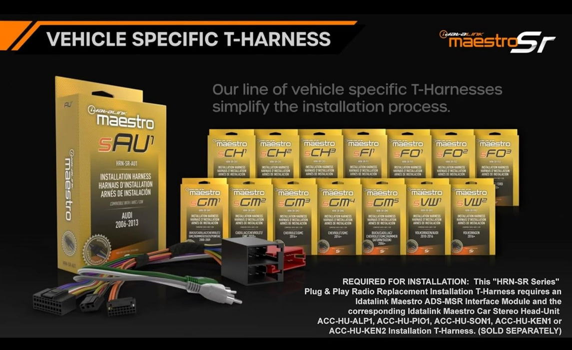 Maestro - HRN-SR-GM2 - MSR compatible radio replacement harness for select 2010 & up GM vehicles