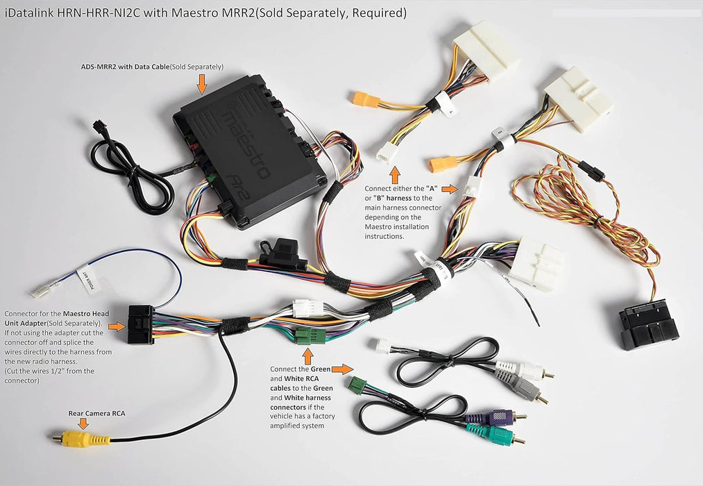 Maestro - HRN-HRR-NI2 - RR and RR2 compatible radio replacement harness for select 2017-2020 Nissan vehicles