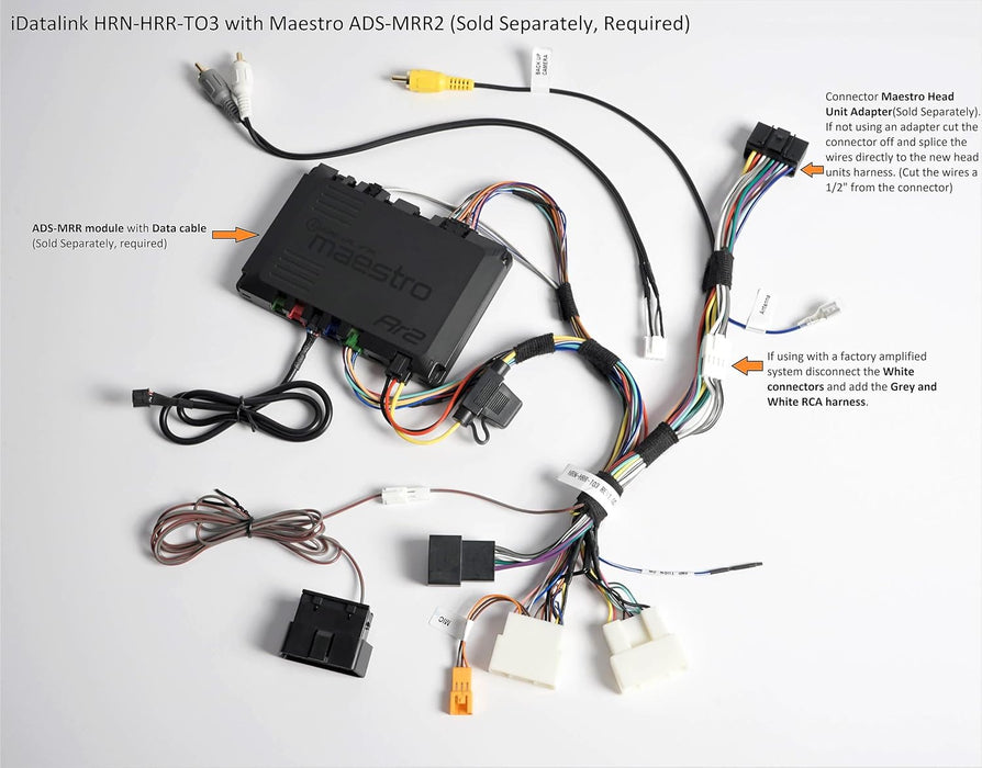 Maestro - HRN-HRR-TO3 - RR and RR2 compatible radio replacement harness for select 2018- UP Toyota vehicles