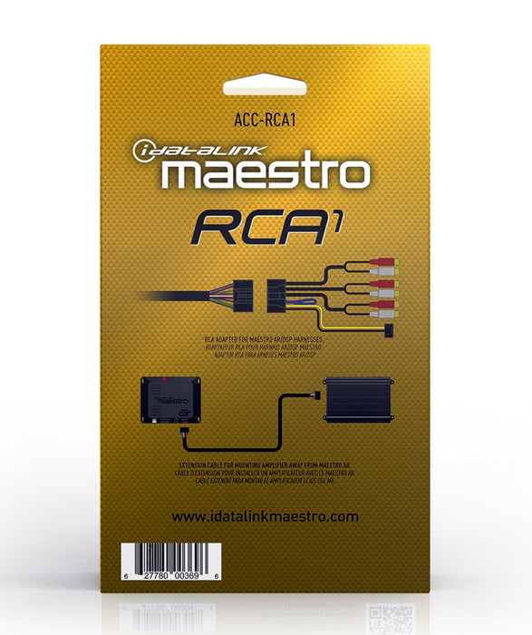 Maestro - ACC-RCA1 - Adapter for  AR or DSP harness to RCA, includes a 5 meter data cable to allow remote installation of the amplifier. ONLY COMPATIBLE WITH MAR & MAR2
