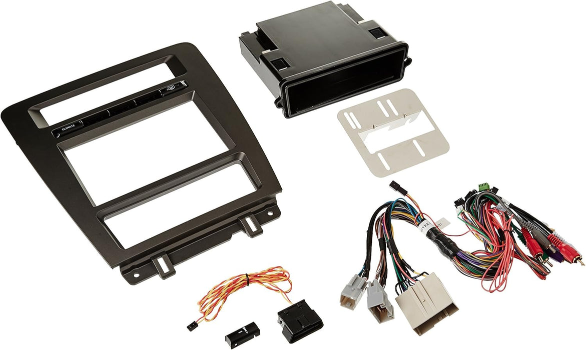 Maestro - KIT-MUS1 - Dash kit and T-harness solution for 2010-2014 Ford Mustang with basic radio. Includes T-harness, radio panel and steel radio brackets