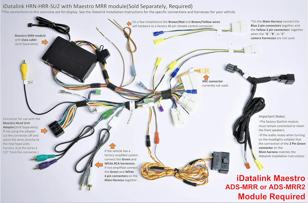 Maestro - HRN-HRR-SU2 - RR and RR2 compatible radio replacement harness for select 2012-2021 Subaru vehicles