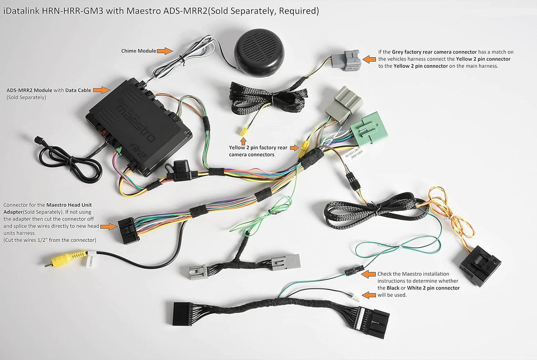 Maestro - HRN-HRR-GM3 - RR and RR2 compatible radio replacement harness for select 2014- up GM vehicles