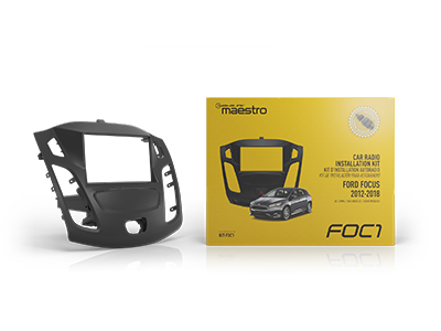 Maestro - KIT-FOC1 - Dash kit and T-harness solution for all trims of 2012-2018 Ford Focus. Includes T-harness, radio panel, steel radio brackets and USB adapter