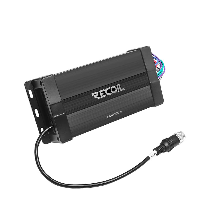 Recoil Audio - AMP500.4 - Waterproof Powersports 4-Channel Amplifier with Bluetooth Integration