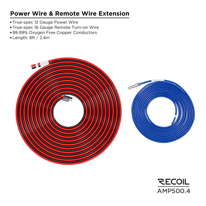 Recoil Audio - AMP500.4 - Waterproof Powersports 4-Channel Amplifier with Bluetooth Integration