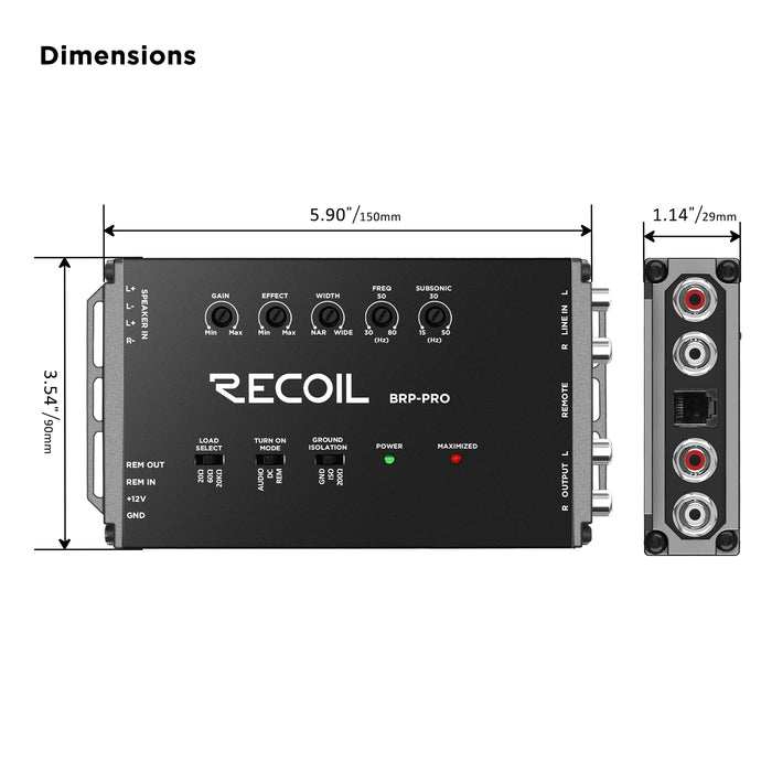 Recoil Audio - BRP-PRO      -BASS RESTORATION PROCESSOR / LOC / LINE DRIVER