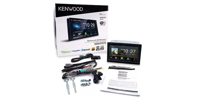 Kenwood - DDX9707S - 6.95"  WVGA DVD Receiver, Wireless Car Play Ready, Wireless Android Auto Ready, Wired Mirroring for iPhone and Android, Dash-Cam Ready, Dual Rear USB, Pandora/Spotify Link for iPhone and Android phones, SiriusXM Ready,  4 Camera Input