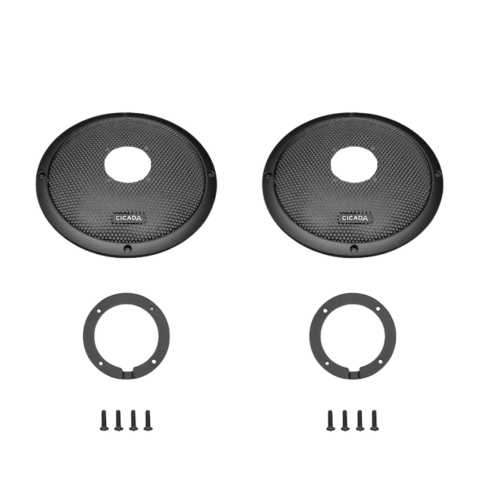 Cicada - CBG8MT - 8-INCH FLUSH STYLE BILLET GRILLES w/ RR075T- Tweeter Mount