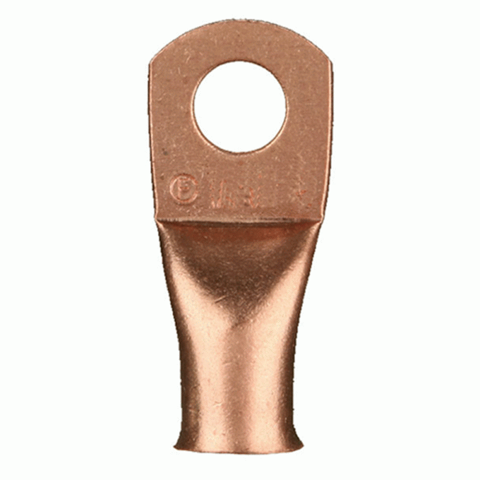 Install Bay - CUR414 - Copper Uninsulated Ring Terminal 4 Gauge 1/4 inch