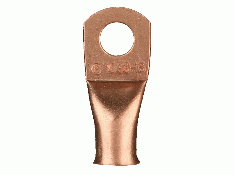 Install Bay - CUR814 - Copper Uninsulated Ring Terminal 8 Gauge 1/4 inch
