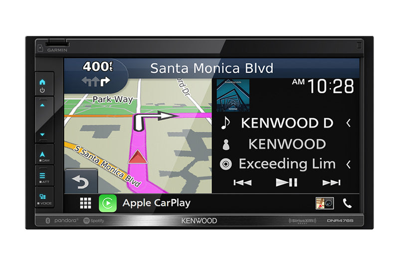 Kenwood - DNR476S - 6.8" WVGA  Navigation Media Receiver, Garmin Navigation, Inrix Traffic and Data Service, CarPlay Ready, Android Auto Ready, Weather Dash- Cam Ready, Bluetooth, Rear USB, Pandora/Spotify Link for iPhone and Android, SiriusXM Ready, iDat