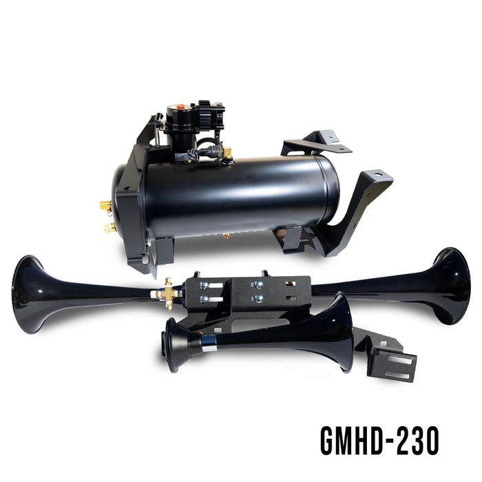 Kleinn - GMHD-230 - 2007-19 GM 2500HD/3500HD  EXC. SINGLE CAB Train Horn and OBA System - 230/6350RC