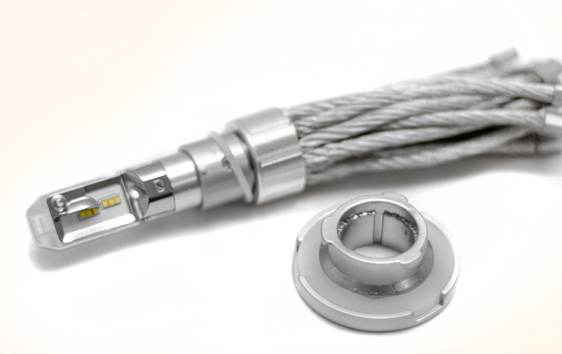 Race Sport H13G4LED - H13 Hi-Lo GEN4� LED Headlight Conversion Kit with 360 clock-able base, Focus Optics, and copper stranded rope heat sinks - Patent Approved Design