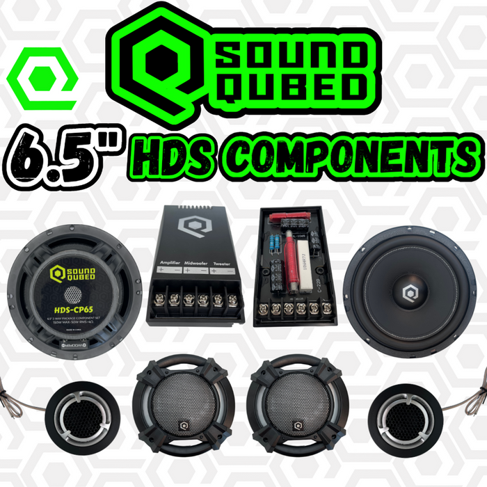 SoundQubed - HDS-CP65 - 2-way 6.5" Component Speaker with 2.25" Tweeter 50w/150w - w/ grills