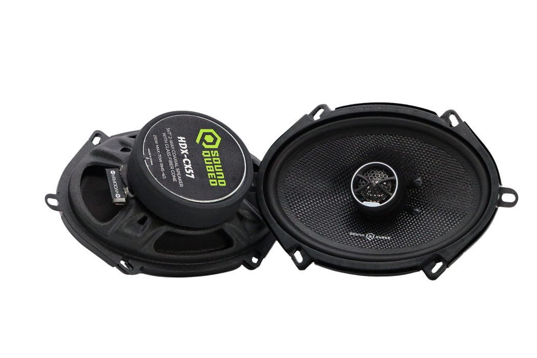 SoundQubed - HDX-CX57 - 2-way 5x7" coaxial speaker - Carbon Fiber - 4 ohm 70w/210w - with grills